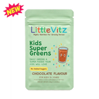 LittleVitz Trial & Travel Pouch Main Image, 5 servings pouch for people to try LittleVitz Chocolate Powder.